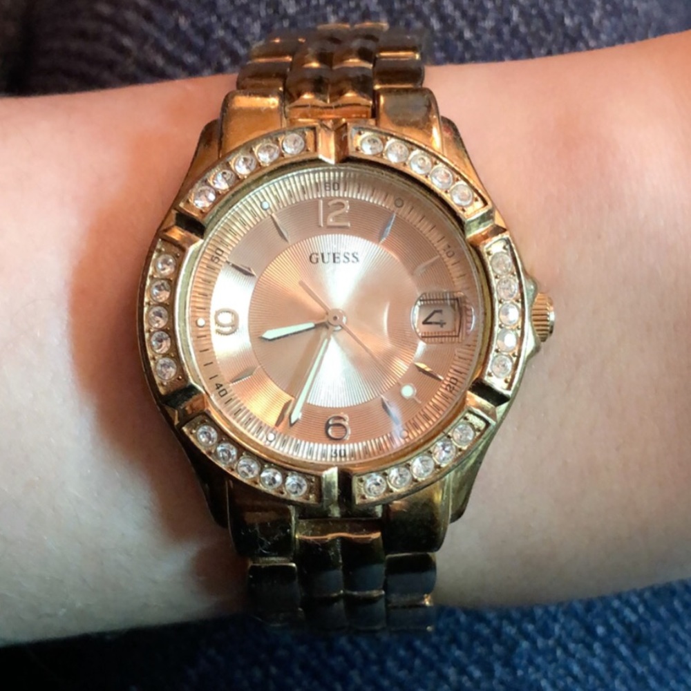 GUESS Rose Gold Watch with Crystals